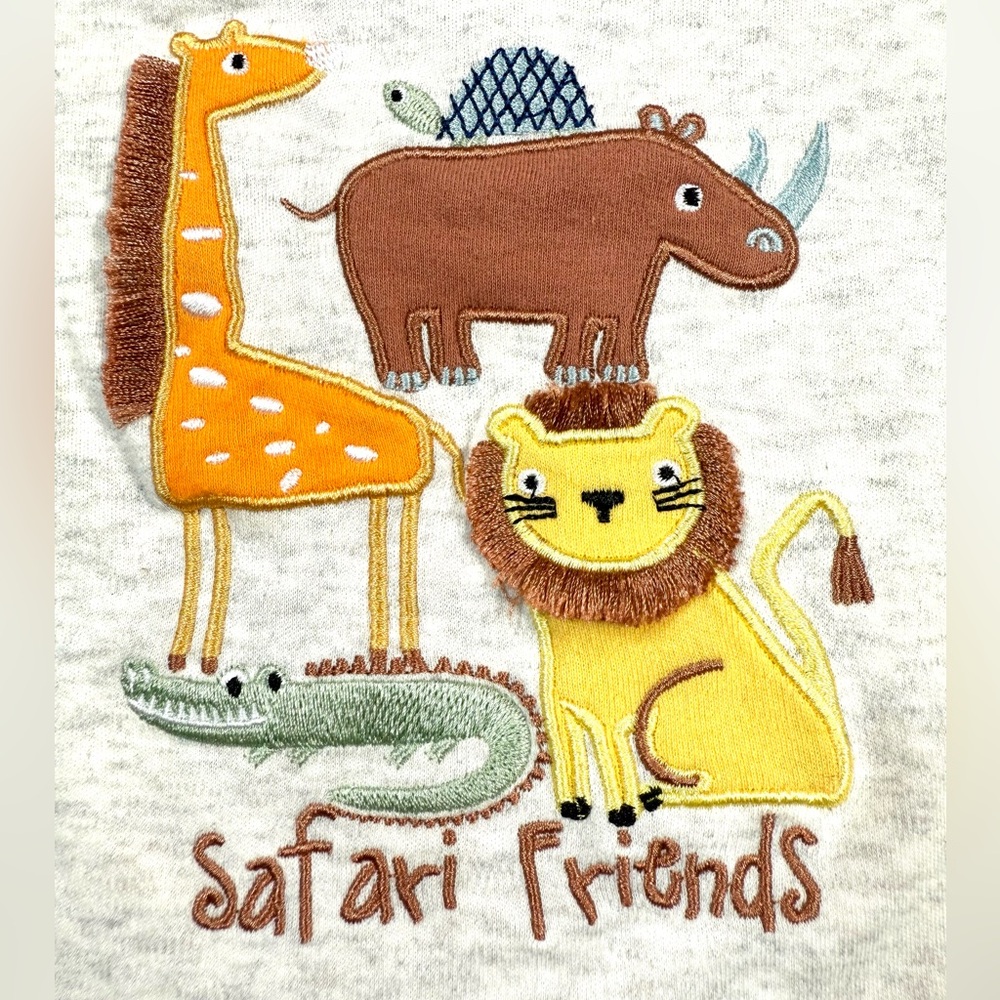 LITTLE BEGINNINGS Boys Safari Friends‎ Graphic Tee 0-3M Zoo African Animals Cute - Picture 2 of 14